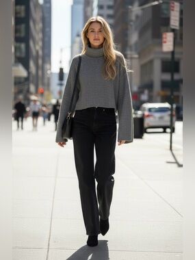 (#115) TOPSHOP Oversized Turtleneck Cropped Sweater